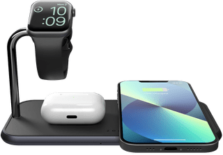 ZENS Dual & Apple Watch Aluminium kabelloses Ladegerät 10 W Schwarz