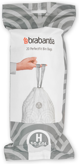 Brabantia Touch Bin 60L Platinum + Trash Bags (120 units)