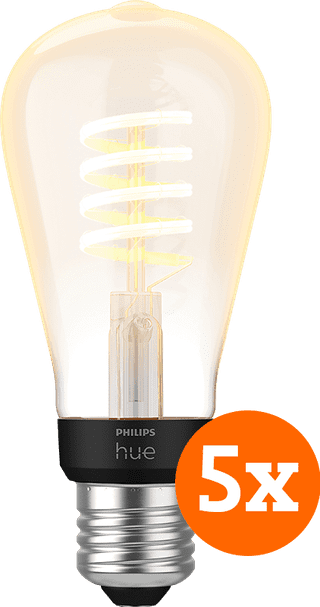 Philips Hue Filament Light White Ambiance Edison E27 5-pack
