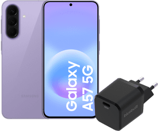 Samsung Galaxy A57 128GB Lila 5G + BlueBuilt Ladegerät mit USB-C-Anschluss 45 W Schwarz