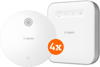 Bosch Kabelloser Rauchmelder 4er-Pack + Bosch Smart Home Controller