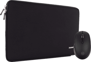 BlueBuilt Laptophülle für Apple MacBook Neo Schwarz + BlueBuilt Tradendum Kabellose Bluetooth-Maus