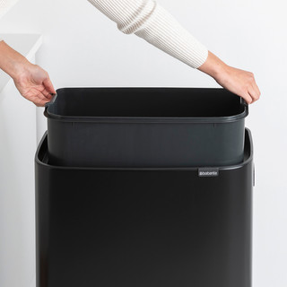 Brabantia Bo Touch Bin Hi Mülleimer 60 Liter mit Kunststoff Inneneimer - Matt Black