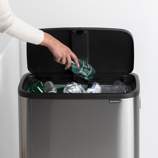 Brabantia Bo Touch Bin Hi Abfalleimer 60 Liter mit Inneneimer Matt Steel Fingerprint Proof