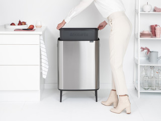 Brabantia Bo Touch Bin Hi Abfalleimer 60 Liter mit Inneneimer Matt Steel Fingerprint Proof