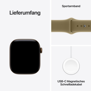 Apple Watch Series 12 42 mm Dunkelbronze Sportarmband S/M
