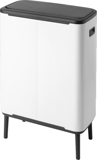 Brabantia Bo Touch Bin Hi Mülleimer 60 Liter mit Kunststoff Inneneimer - White