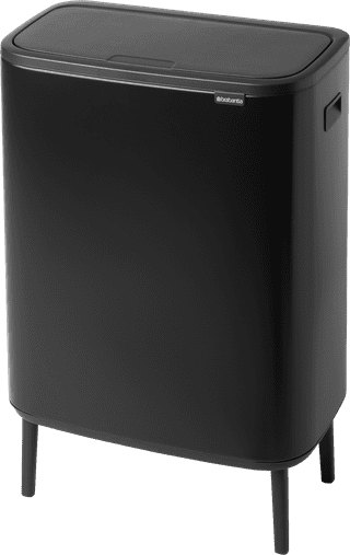 Brabantia Bo Touch Bin Hi Mülleimer 60 Liter mit Kunststoff Inneneimer - Matt Black