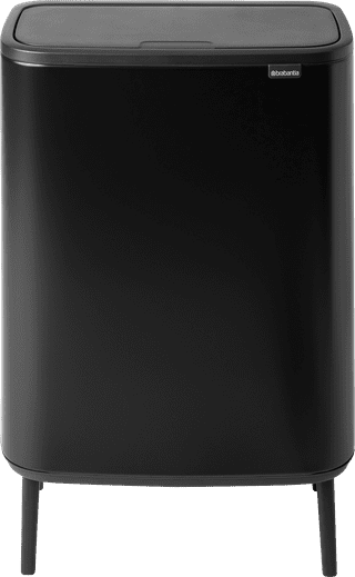 Brabantia Bo Touch Bin Hi Mülleimer 60 Liter mit Kunststoff Inneneimer - Matt Black