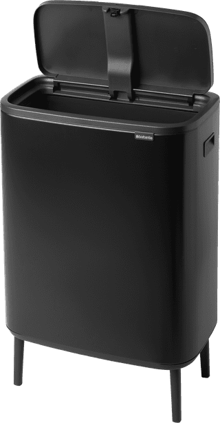 Brabantia Bo Touch Bin Hi Mülleimer 60 Liter mit Kunststoff Inneneimer - Matt Black