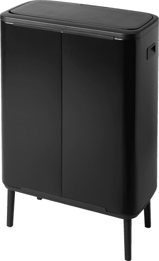 Brabantia Bo Touch Bin Hi Mülleimer 60 Liter mit Kunststoff Inneneimer - Matt Black