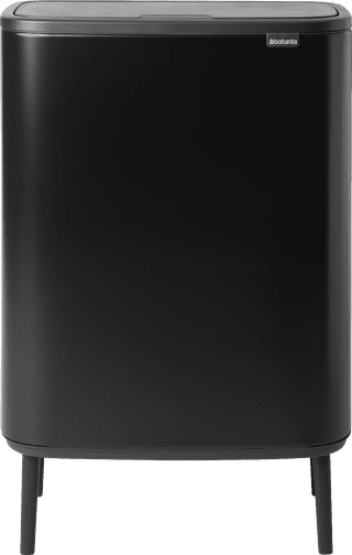 Brabantia Bo Touch Bin Hi Mülleimer 60 Liter mit Kunststoff Inneneimer - Matt Black