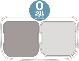 Brabantia Bo Touch Bin Hi Abfalleimer 2 x 30 Liter White