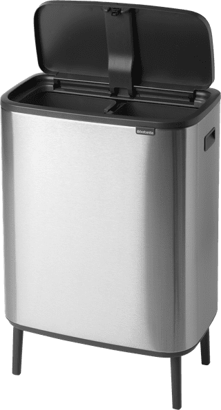 Brabantia Bo Touch Bin Hi Abfalleimer 2 x 30 Liter Matt Steel Fingerprint Proof