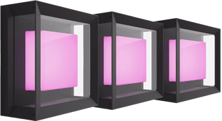 Philips Hue Econic Wall Lamp White and Color Black Modern 3-pack