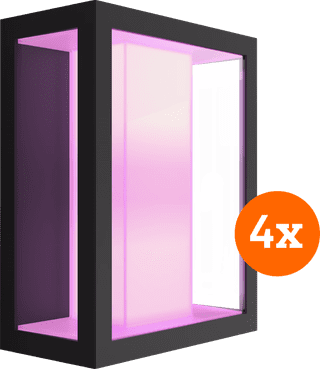 Philips Hue Impress Wall Lamp White and Color Black Wide 4-pack