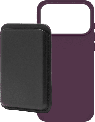 BlueBuilt MagSafe Hülle iPhone 18 Pro Max Rot + Kartenhalter Leder Schwarz