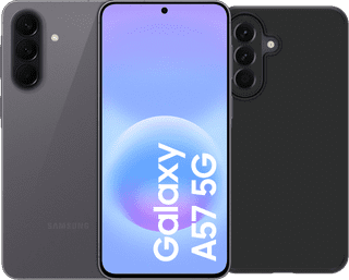 Samsung Galaxy A57 128GB Grau 5G + BlueBuilt Backcover Schwarz