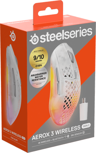 SteelSeries Aerox 3 Gen 2 Kabellose Gaming-Maus Ghost