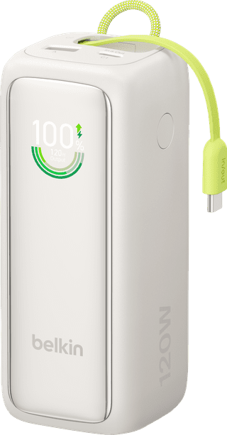 Belkin Powerbank 22.000 mAh mit Schnellladefunktion 120 Watt Beige