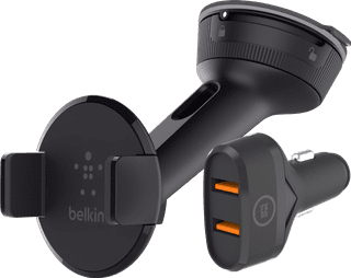Belkin Phone Mount Car Dashboard/Windshield + BlueBuilt Car Charger Quick Charge 18W