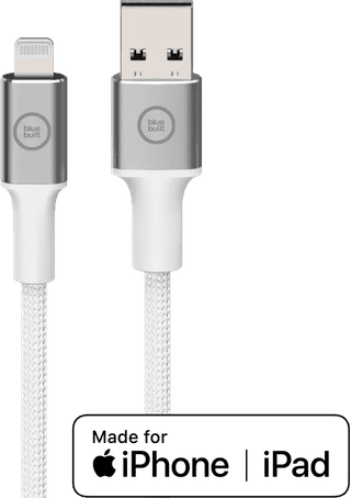BlueBuilt USB-A to Lightning Cable 3m Nylon White