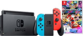 Nintendo Switch Rot/Blau + Mario Kart 8 Deluxe
