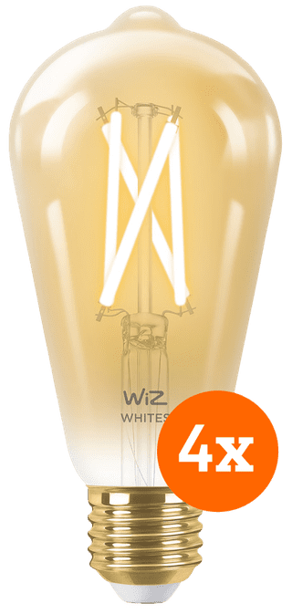 Wiz Smart Filament Light Edison 4-pack - Warm to Cool White Light - E27