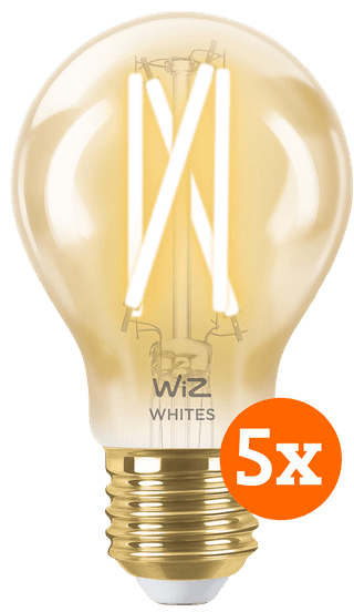 WiZ Smart Filamentlampe Standard Gold 5er-Pack - Warmes bis kaltweißes Licht - E27