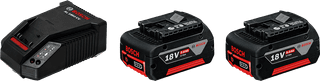 Bosch Professional 18V 5.0Ah GBA Battery (2x) + Fast Charger