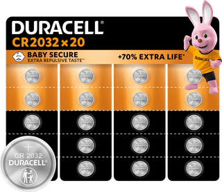Duracell Specialty CR2032 lithium button cell batteries 3V 20 pieces