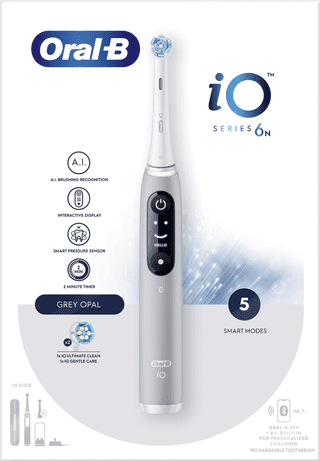 Oral-B iO Series 6N Grau + zusätzliche iO Sanfte Reinigung Aufsteckbürste