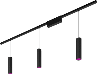 Philips Hue Perifo Schienenbeleuchtung Decke - 3 Pendelleuchten - White and Color - Schwarz