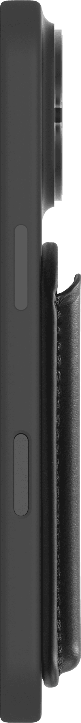 BlueBuilt MagSafe Hülle iPhone 18 Pro Schwarz + Kartenhalter Leder Schwarz