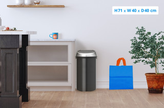 Brabantia Touch Bin 60L Matt Black Fingerprint-Proof