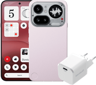 Nothing Phone (4a) Pro 256GB Rosa 5G + BlueBuilt Ladegerät mit USB-C-Port 45 W Weiß
