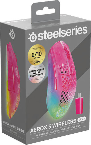 SteelSeries Aerox 3 Gen 2 Kabellose Gaming-Maus Magenta