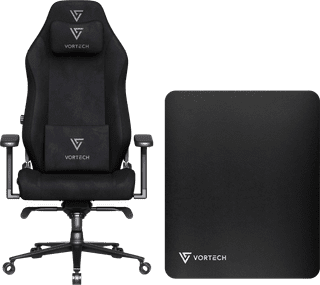 Vortech Prestige Plus Gaming-Stuhl Schwarz + Vortech Bodenschutzmatte Schwarz