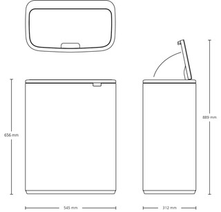 Brabantia Bo Touch Bin 2x 30 Liter Edelstahl Fingerprint Proof