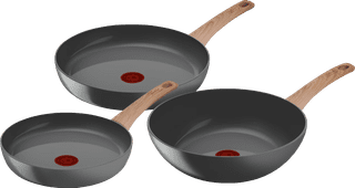 Tefal Renew Ceramic Frying Pan Set 24cm + 28cm + Wok 28cm