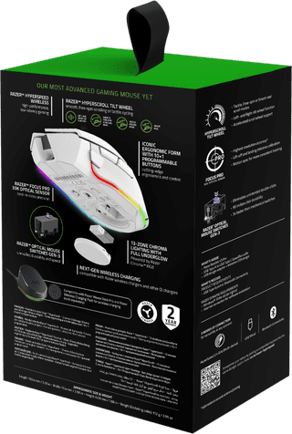 Razer Basilisk V3 Pro Wireless Gaming Mouse - White