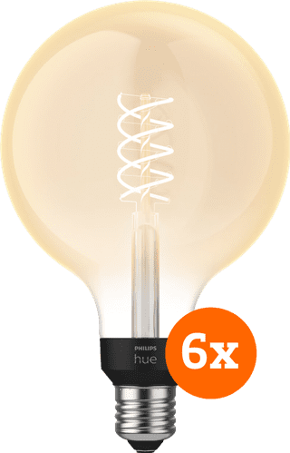 Philips Hue Filamentlampe White Globe XL E27 - 2023 - Sechserpack
