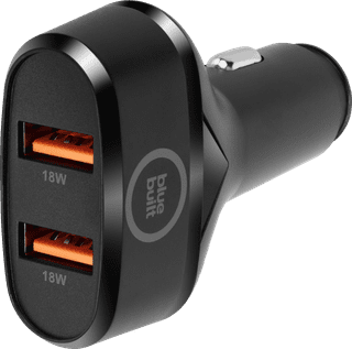 BlueBuilt Quick Charge Car Charger with 2 USB-A Port 18W Black