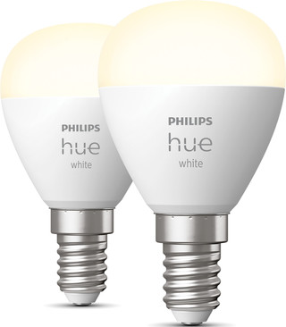 Philips Hue Spherical Light White E14 Duo Pack