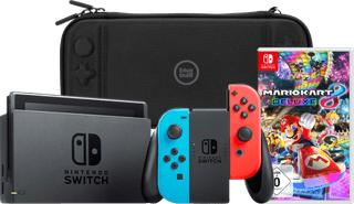 Nintendo Switch Rot/Blau + Mario Kart 8 Deluxe + Bluebuilt Travel Case