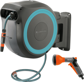 Gardena Wandschlauchbox 35 RollUp XL + Gardena Classic Multifunktionsbrause