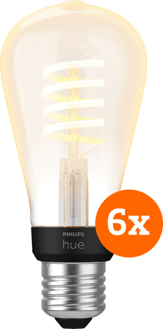 Philips Hue Filament White Ambiance Edison 6-pack