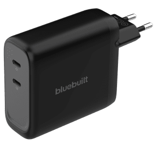 BlueBuilt 140-Watt-GaN-Ladegerät mit 2 USB-C-Ports Schwarz