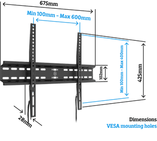 BlueBuilt Feste Wandhalterung 50 Zoll - 75 Zoll Schwarz