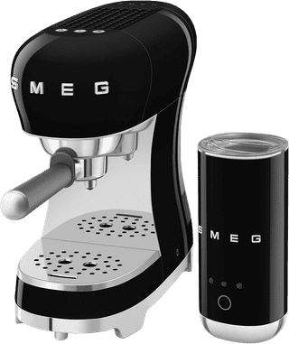 SMEG ECF12BLEU Black + Milk Frother